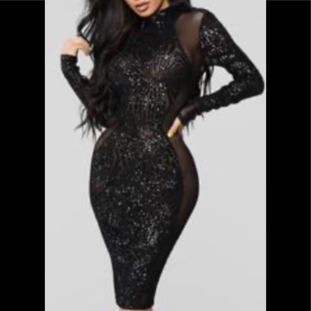 Black Sequin Dress